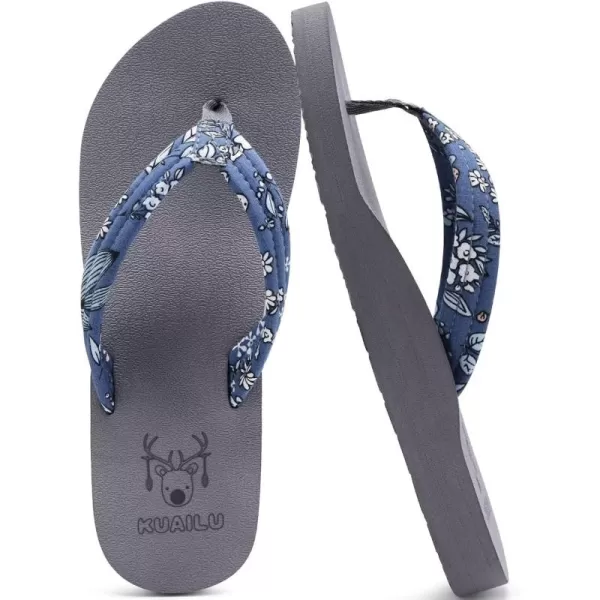 KuaiLu Women's Yoga Foam Flip Flops with Arch Support Thong Sandals Non-Slip