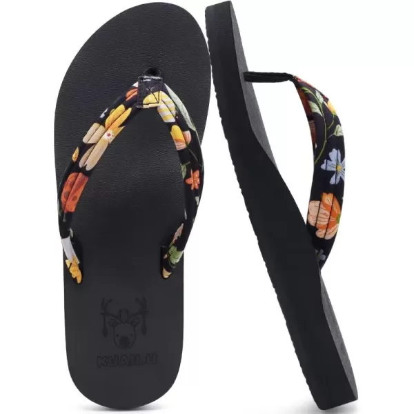 KuaiLu Women's Yoga Foam Flip Flops with Arch Support Thong Sandals Non-Slip