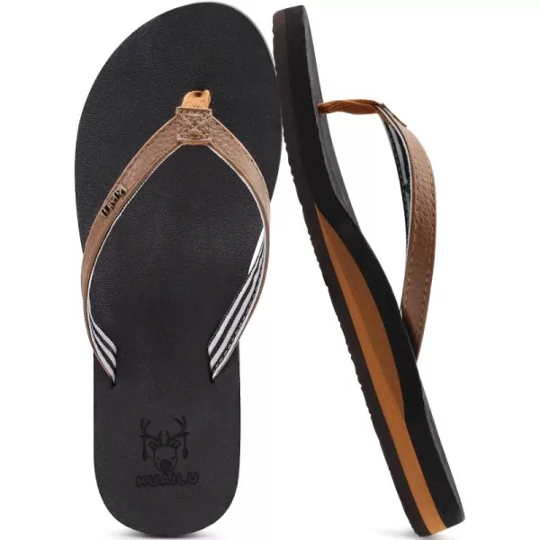 KuaiLu Women's Yoga Foam Flip Flops with Arch Support Thong Sandals Non-Slip