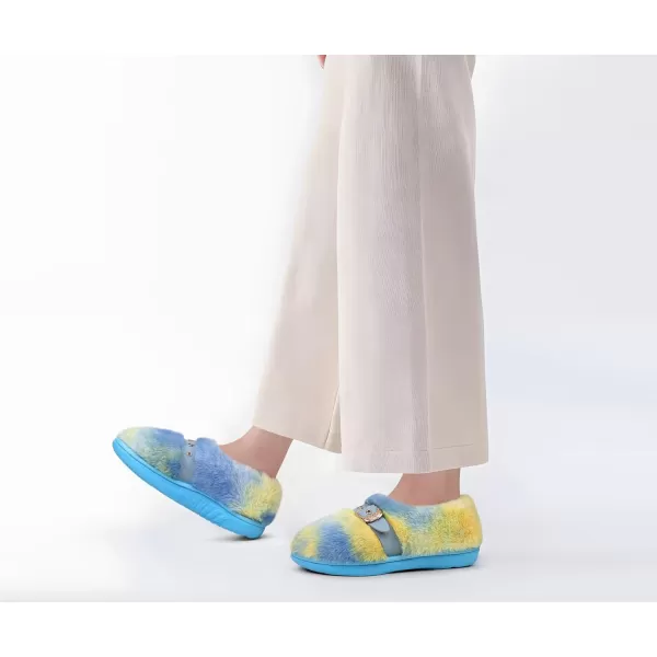 KuaiLu Fuzzy Memory Foam Slipper for Women Soft Plush Sherpa Fleece Warm Lining ladies Cozy House Arch Support Slippers Lightweight Slip on Indoor/Outdoor Sole Size 5-11)