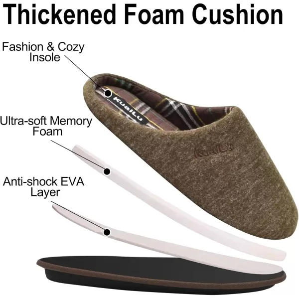 KuaiLu Mens-Comfort-Moccasin-Slip-on-Suede-House-Slippers-Memory foam-Casual-Loafers-Shoes with Arch Support