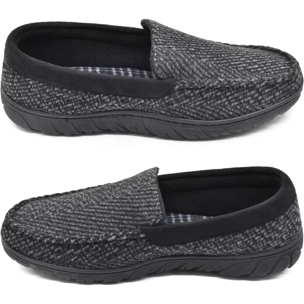 KuaiLu Mens-Comfort-Moccasin-Slip-on-Suede-House-Slippers-Memory foam-Casual-Loafers-Shoes with Arch Support