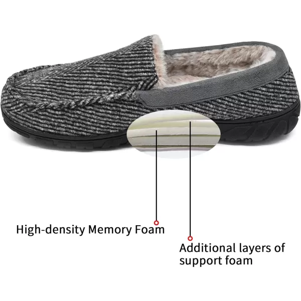 KuaiLu Mens-Comfort-Moccasin-Slip-on-Suede-House-Slippers-Memory foam-Casual-Loafers-Shoes with Arch Support