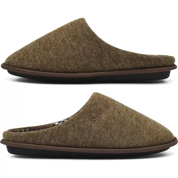 KuaiLu Mens-Comfort-Moccasin-Slip-on-Suede-House-Slippers-Memory foam-Casual-Loafers-Shoes with Arch Support