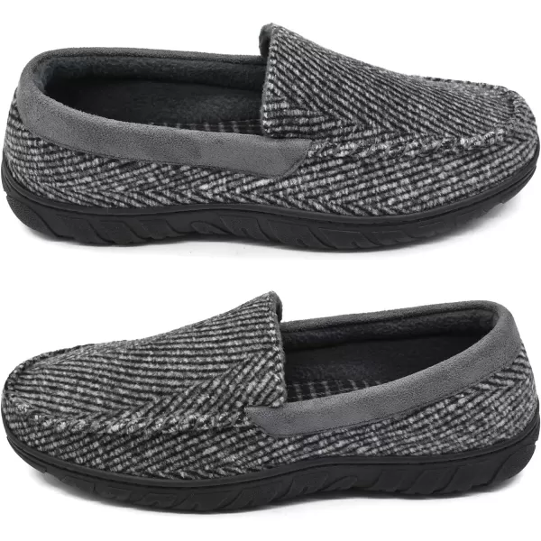 KuaiLu Mens-Comfort-Moccasin-Slip-on-Suede-House-Slippers-Memory foam-Casual-Loafers-Shoes with Arch Support