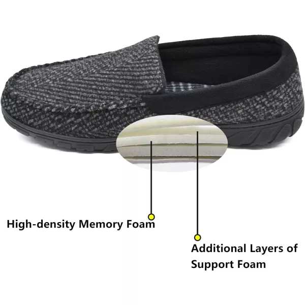KuaiLu Mens-Comfort-Moccasin-Slip-on-Suede-House-Slippers-Memory foam-Casual-Loafers-Shoes with Arch Support