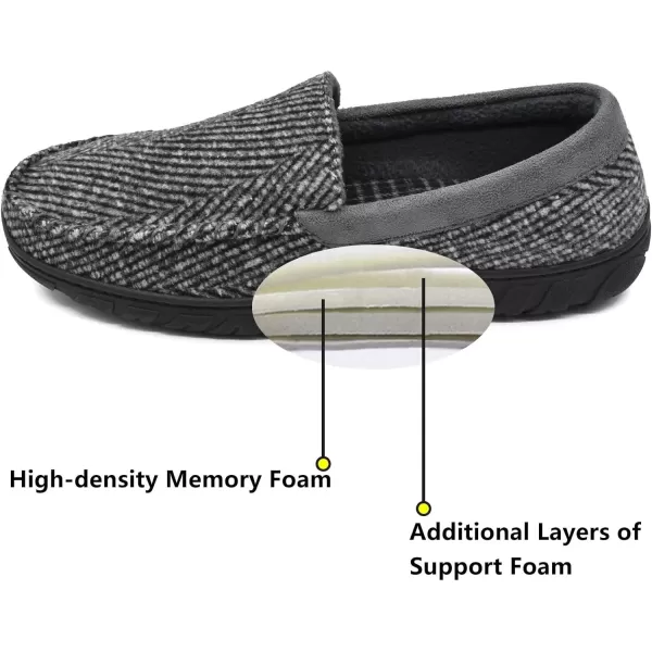 KuaiLu Mens-Comfort-Moccasin-Slip-on-Suede-House-Slippers-Memory foam-Casual-Loafers-Shoes with Arch Support