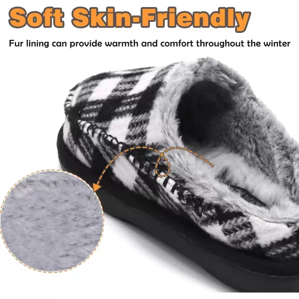 KuaiLu Womens Clog Slippers with Comfy Arch Support, Orthotic Plantar Fasciitis Memory Foam Ladies Slippers Warm Faux Fur Slip on Houes Shoes)
