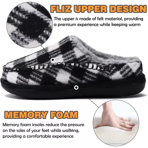 KuaiLu Womens Clog Slippers with Comfy Arch Support, Orthotic Plantar Fasciitis Memory Foam Ladies Slippers Warm Faux Fur Slip on Houes Shoes)