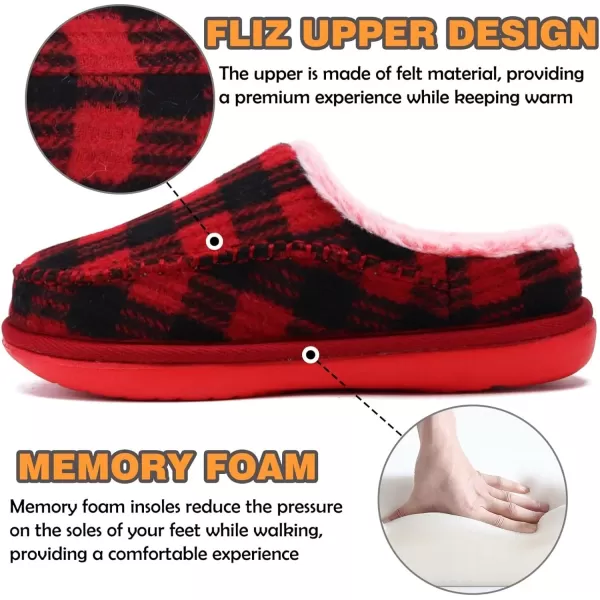 KuaiLu Womens Clog Slippers with Comfy Arch Support, Orthotic Plantar Fasciitis Memory Foam Ladies Slippers Warm Faux Fur Slip on Houes Shoes)
