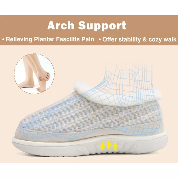 KuaiLu Womens Cozy Memory Foam Slippers, Ladies Plaid House Slippers, Comfy Arch Support Bedroom Slippers, Slip on Warm Fuzzy Lined Winter Home Shoes with Non-slip Indoor Outdoor Hard Rubber Sole)