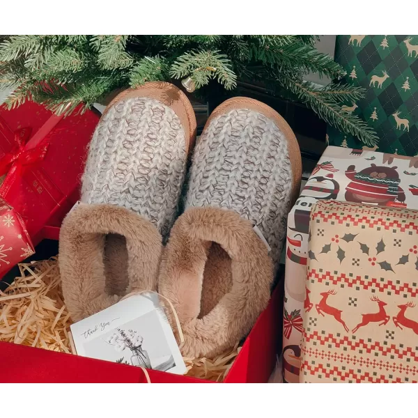 KuaiLu Womens Cozy Memory Foam Slippers, Ladies Plaid House Slippers, Comfy Arch Support Bedroom Slippers, Slip on Warm Fuzzy Lined Winter Home Shoes with Non-slip Indoor Outdoor Hard Rubber Sole)