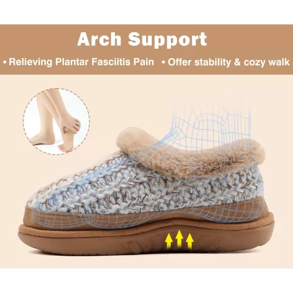 KuaiLu Womens Cozy Memory Foam Slippers, Ladies Plaid House Slippers, Comfy Arch Support Bedroom Slippers, Slip on Warm Fuzzy Lined Winter Home Shoes with Non-slip Indoor Outdoor Hard Rubber Sole…