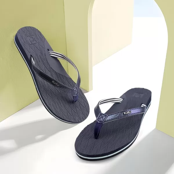KuaiLu Womens Fashion Flip Flops Ladies Lightweight Summer Beach Yoga Mat Thong Sandals with Comfortable Arch Support