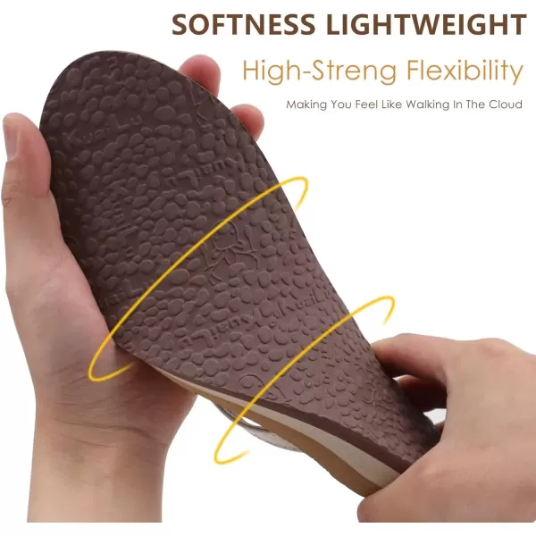 KuaiLu Womens Fashion Flip Flops Ladies Lightweight Summer Beach Yoga Mat Thong Sandals with Comfortable Arch Support