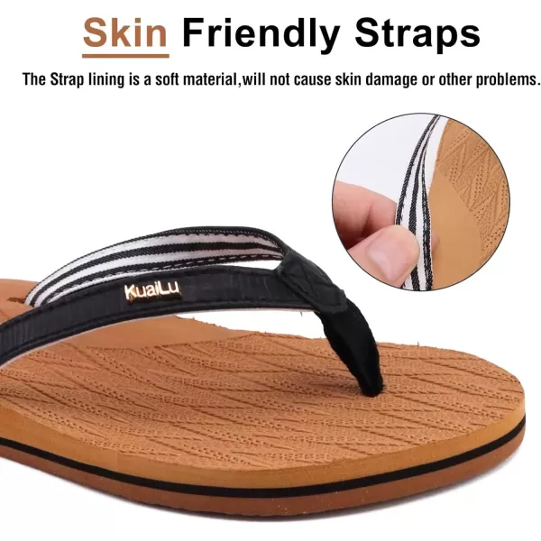 KuaiLu Womens Fashion Flip Flops Ladies Lightweight Summer Beach Yoga Mat Thong Sandals with Comfortable Arch Support