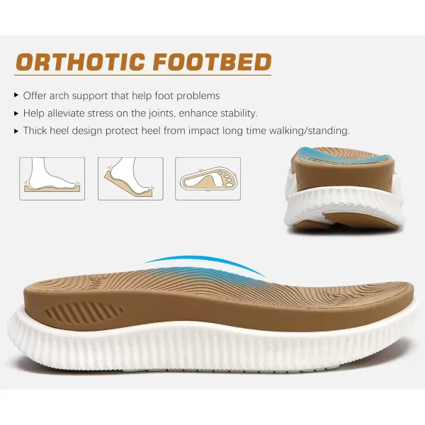 KuaiLu Womens Fashion Orthotic Flip Flops Ladies Athletic Thick Cushion Recovery Thong Sandals Slip On Memory Foam Walking Sandles With Comfortable Plantar Fasciitis Arch Support
