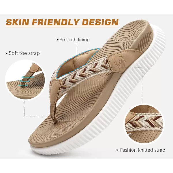 KuaiLu Womens Fashion Orthotic Flip Flops Ladies Athletic Thick Cushion Recovery Thong Sandals Slip On Memory Foam Walking Sandles With Comfortable Plantar Fasciitis Arch Support