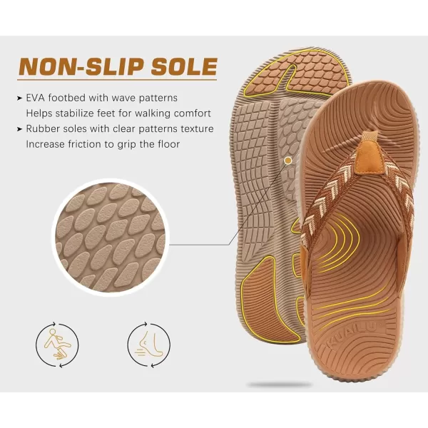 KuaiLu Womens Fashion Orthotic Flip Flops Ladies Athletic Thick Cushion Recovery Thong Sandals Slip On Memory Foam Walking Sandles With Comfortable Plantar Fasciitis Arch Support