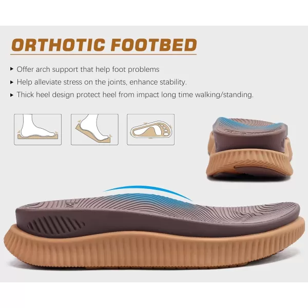 KuaiLu Womens Fashion Orthotic Flip Flops Ladies Athletic Thick Cushion Recovery Thong Sandals Slip On Memory Foam Walking Sandles With Comfortable Plantar Fasciitis Arch Support