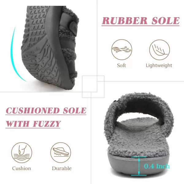 KuaiLu Womens Fashion Orthotic Slides Ladies Lightweight Athletic Yoga Mat Sandals Slip On Thick Cushion Slippers Sandals With Comfortable Plantar Fasciitis Arch Support