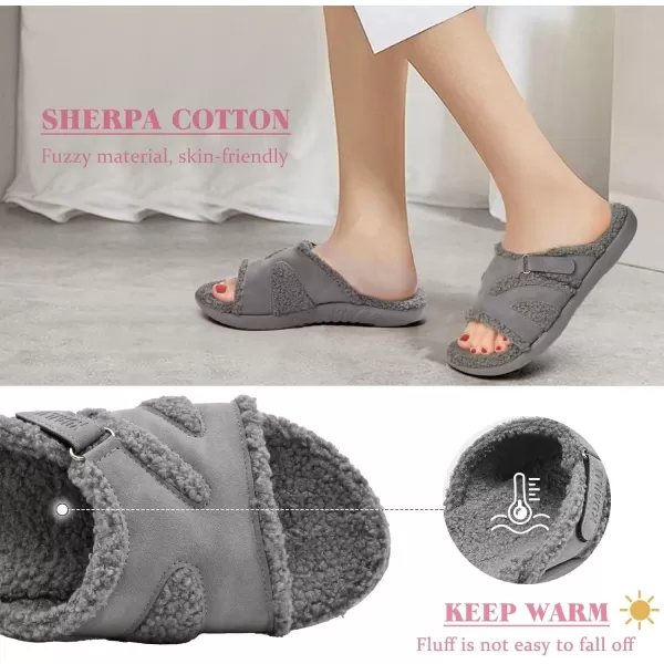 KuaiLu Womens Fashion Orthotic Slides Ladies Lightweight Athletic Yoga Mat Sandals Slip On Thick Cushion Slippers Sandals With Comfortable Plantar Fasciitis Arch Support