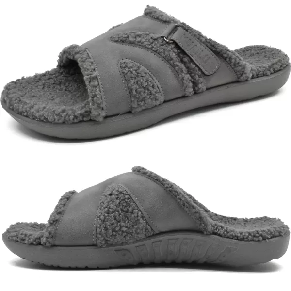 KuaiLu Womens Fashion Orthotic Slides Ladies Lightweight Athletic Yoga Mat Sandals Slip On Thick Cushion Slippers Sandals With Comfortable Plantar Fasciitis Arch Support
