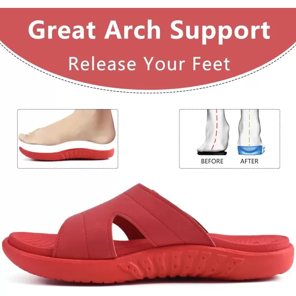 KuaiLu Womens Fashion Orthotic Slides Ladies Lightweight Athletic Yoga Mat Sandals Slip On Thick Cushion Slippers Sandals With Comfortable Plantar Fasciitis Arch Support