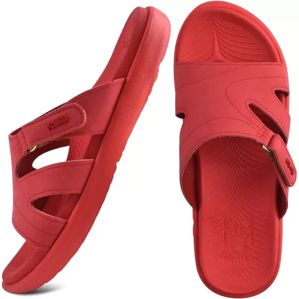 KuaiLu Womens Fashion Orthotic Slides Ladies Lightweight Athletic Yoga Mat Sandals Slip On Thick Cushion Slippers Sandals With Comfortable Plantar Fasciitis Arch Support