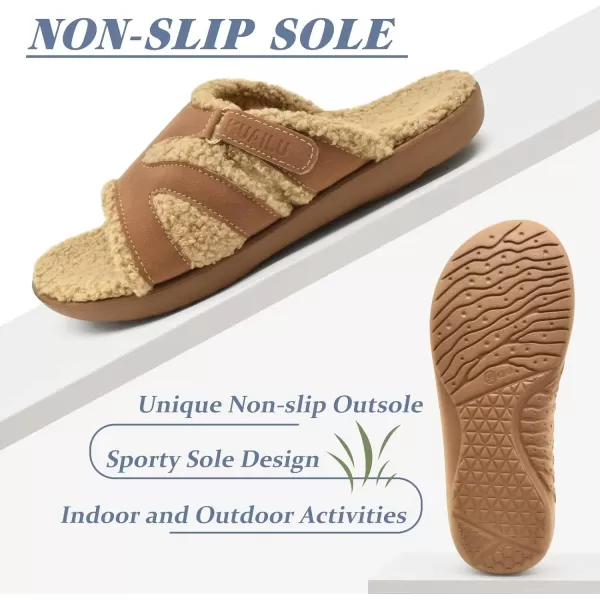 KuaiLu Womens Fashion Orthotic Slides Ladies Lightweight Athletic Yoga Mat Sandals Slip On Thick Cushion Slippers Sandals With Comfortable Plantar Fasciitis Arch Support