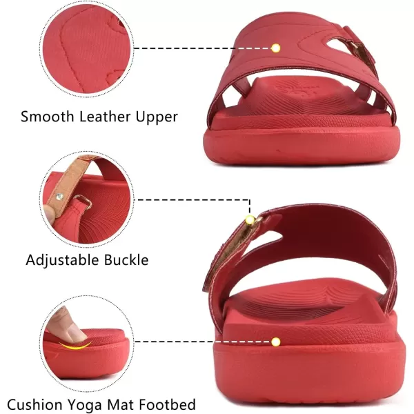 KuaiLu Womens Fashion Orthotic Slides Ladies Lightweight Athletic Yoga Mat Sandals Slip On Thick Cushion Slippers Sandals With Comfortable Plantar Fasciitis Arch Support