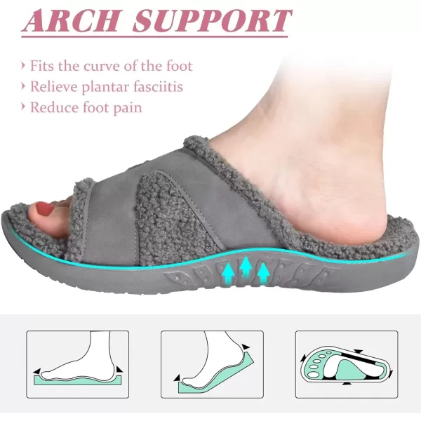 KuaiLu Womens Fashion Orthotic Slides Ladies Lightweight Athletic Yoga Mat Sandals Slip On Thick Cushion Slippers Sandals With Comfortable Plantar Fasciitis Arch Support