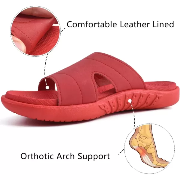 KuaiLu Womens Fashion Orthotic Slides Ladies Lightweight Athletic Yoga Mat Sandals Slip On Thick Cushion Slippers Sandals With Comfortable Plantar Fasciitis Arch Support