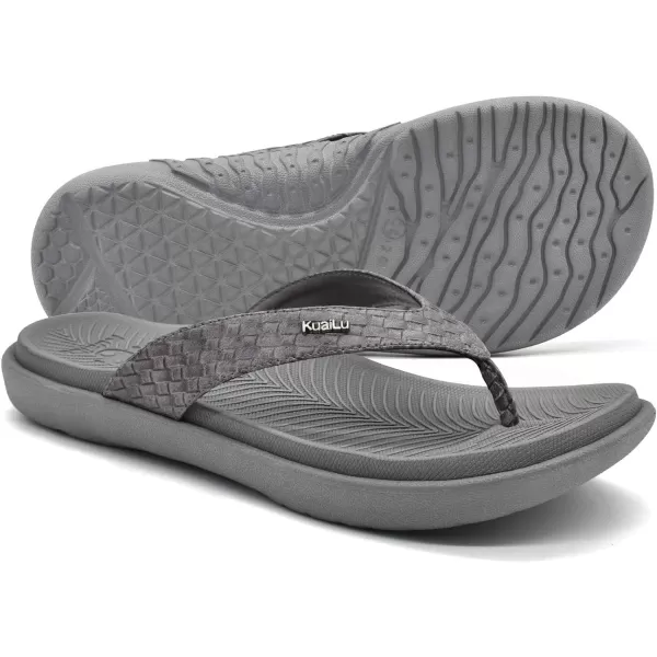 KuaiLu Womens Flip Flops Ladies Yoga Mat Comfortable Walking Thong Sandals With Plantar Fasciitis Arch Support Slip On Indoor Outdoor For Summer