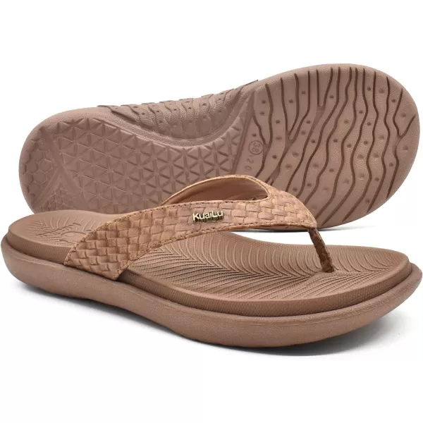 KuaiLu Womens Flip Flops Ladies Yoga Mat Comfortable Walking Thong Sandals With Plantar Fasciitis Arch Support Slip On Indoor Outdoor For Summer