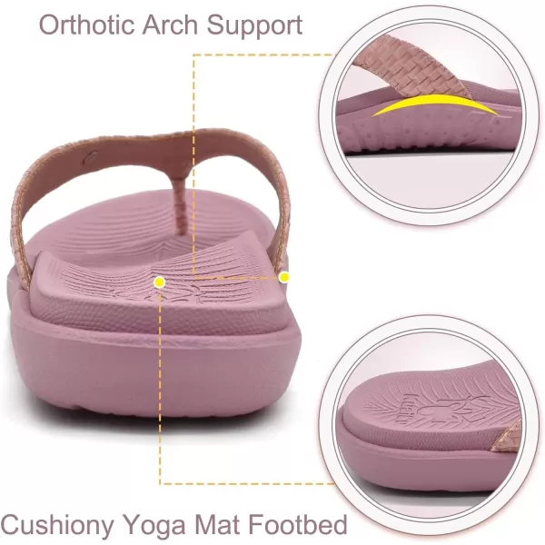 KuaiLu Womens Flip Flops Ladies Yoga Mat Comfortable Walking Thong Sandals With Plantar Fasciitis Arch Support Slip On Indoor Outdoor For Summer