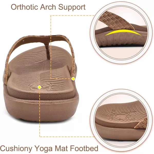 KuaiLu Womens Flip Flops Ladies Yoga Mat Comfortable Walking Thong Sandals With Plantar Fasciitis Arch Support Slip On Indoor Outdoor For Summer
