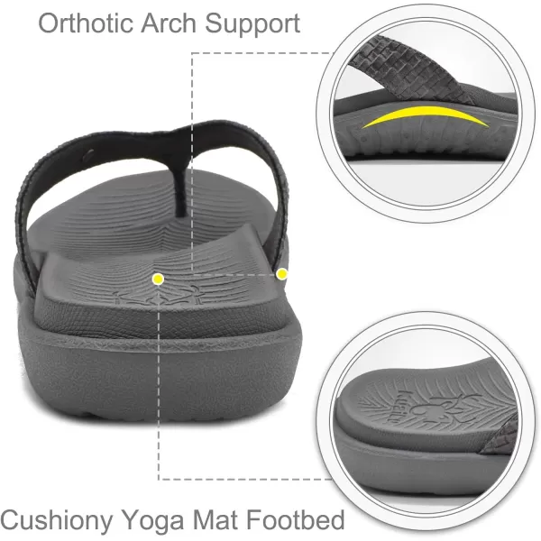 KuaiLu Womens Flip Flops Ladies Yoga Mat Comfortable Walking Thong Sandals With Plantar Fasciitis Arch Support Slip On Indoor Outdoor For Summer
