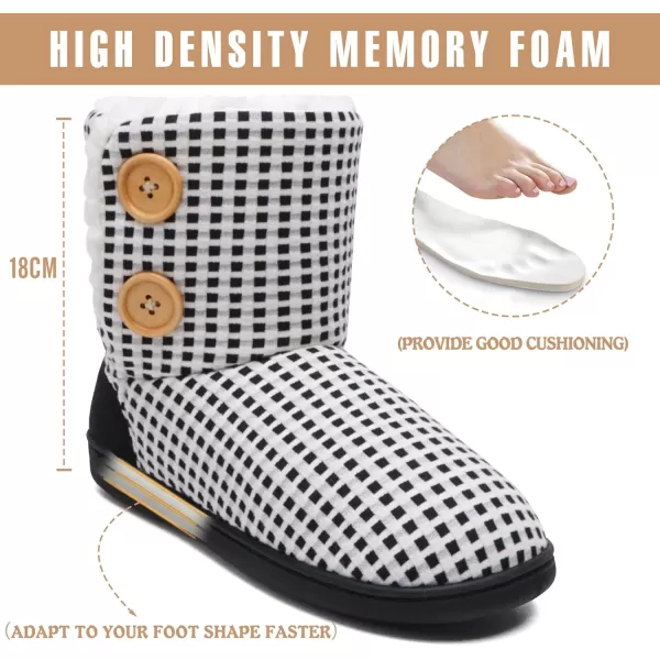 KuaiLu Womens Slippers Boots Cozy Memory Foam Ladies Bootie Slipper Warm Fuzzy Faux Fur Lined Winter Ankle House Shoes
