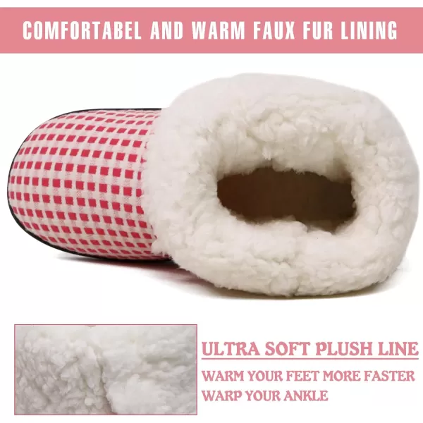 KuaiLu Womens Slippers Boots Cozy Memory Foam Ladies Bootie Slipper Warm Fuzzy Faux Fur Lined Winter Ankle House Shoes