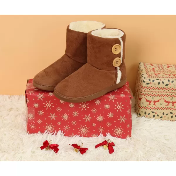 KuaiLu Womens Slippers Boots Cozy Memory Foam Ladies Bootie Slipper Warm Fuzzy Faux Fur Lined Winter Ankle House Shoes