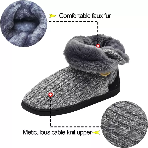 KuaiLu Womens Slippers Boots Cozy Memory Foam Ladies Bootie Slipper Warm Fuzzy Faux Fur Lined Winter Ankle House Shoes