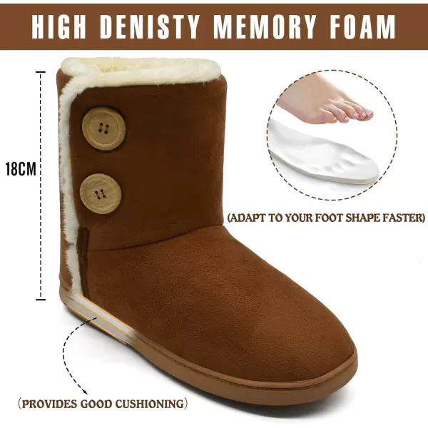 KuaiLu Womens Slippers Boots Cozy Memory Foam Ladies Bootie Slipper Warm Fuzzy Faux Fur Lined Winter Ankle House Shoes