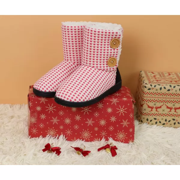 KuaiLu Womens Slippers Boots Cozy Memory Foam Ladies Bootie Slipper Warm Fuzzy Faux Fur Lined Winter Ankle House Shoes