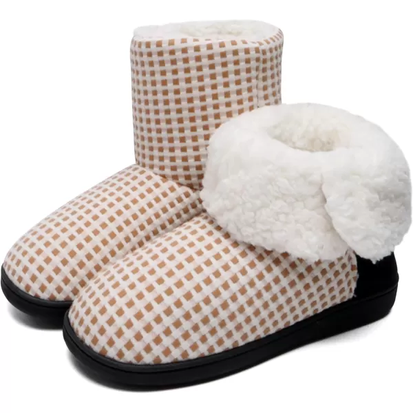 KuaiLu Womens Slippers Boots Cozy Memory Foam Ladies Bootie Slipper Warm Fuzzy Faux Fur Lined Winter Ankle House Shoes