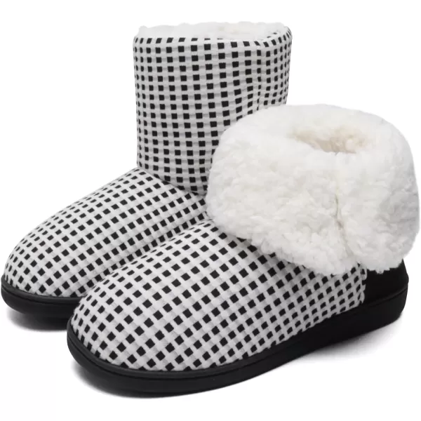 KuaiLu Womens Slippers Boots Cozy Memory Foam Ladies Bootie Slipper Warm Fuzzy Faux Fur Lined Winter Ankle House Shoes