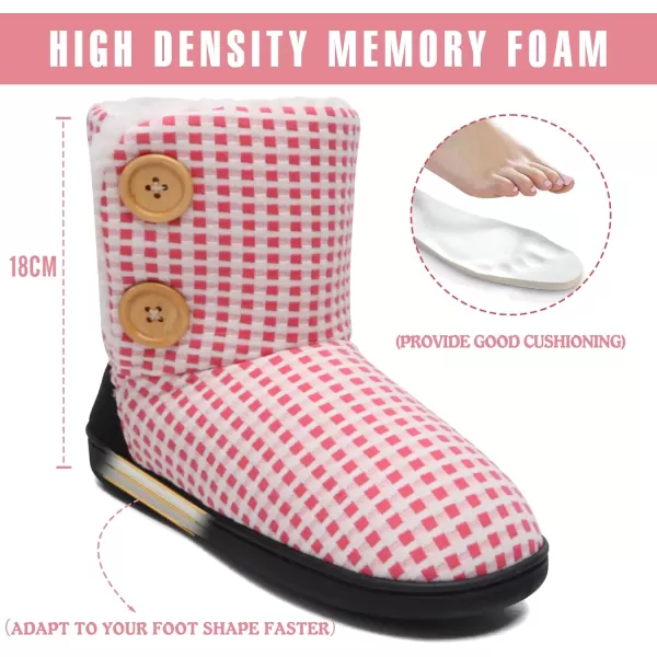 KuaiLu Womens Slippers Boots Cozy Memory Foam Ladies Bootie Slipper Warm Fuzzy Faux Fur Lined Winter Ankle House Shoes