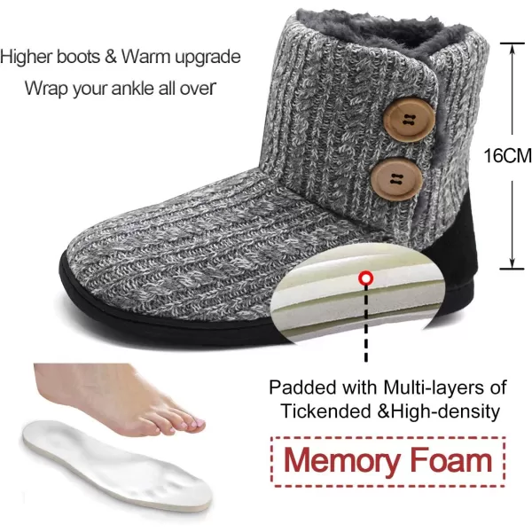 KuaiLu Womens Slippers Boots Cozy Memory Foam Ladies Bootie Slipper Warm Fuzzy Faux Fur Lined Winter Ankle House Shoes