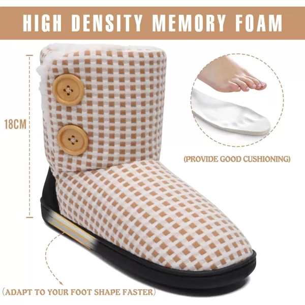 KuaiLu Womens Slippers Boots Cozy Memory Foam Ladies Bootie Slipper Warm Fuzzy Faux Fur Lined Winter Ankle House Shoes