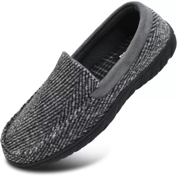 KuaiLu Mens-Comfort-Moccasin-Slip-on-Suede-House-Slippers-Memory foam-Casual-Loafers-Shoes with Arch Support